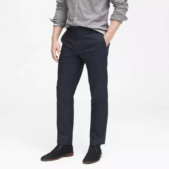 banana republic non iron stretch cotton dress pants NWT Banana Republic Men's 42x32 Standard-Fit Non-Iron Stretch Cotton Dress Pants